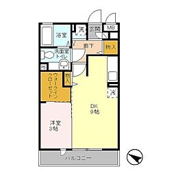 フローラ 1LDKの間取図画像