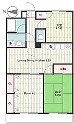 スカイパレス東戸塚 3DKの間取図画像