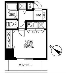 ドルチェ横浜関内 1Kの間取図画像