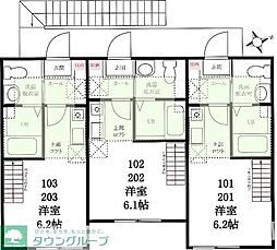 ハーミットクラブハウス石川町KANAテラス2 ワンルームの間取図画像