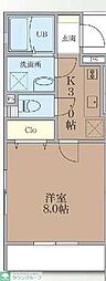 GranDEARTerrace睦町 1Kの間取図画像