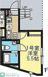 バルミジュール横浜三春台 1Kの間取図画像