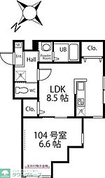 ハーミットクラブハウス戸塚グラン 1LDKの間取図画像