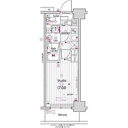 ガーラプライム横濱関内 1Kの間取図画像