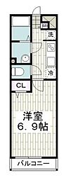 リブリ・パークヒル洋光台 1Kの間取図画像