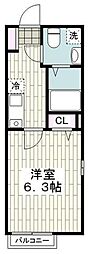 シャトン横浜上大岡 1Kの間取図画像