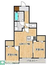 PORTALE横濱港南台 2LDKの間取図画像