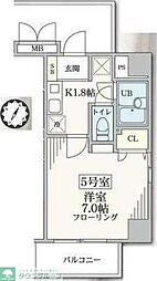 エクセレントアフィー横浜橋 1Kの間取図画像