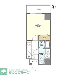 JR京浜東北・根岸線 蕨駅 徒歩3分の賃貸マンション 10階1Kの間取り