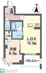JR武蔵野線 東川口駅 徒歩7分の賃貸マンション 2階1LDKの間取り