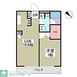 埼玉高速鉄道 南鳩ヶ谷駅 徒歩14分の賃貸アパート 1階1LDKの間取り