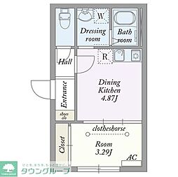 JR埼京線 南与野駅 徒歩16分の賃貸アパート 1階1DKの間取り