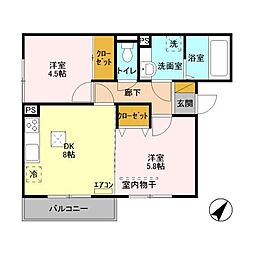 JR埼京線 戸田駅 徒歩16分の賃貸アパート 3階2DKの間取り