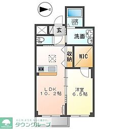 東武野田線 北大宮駅 徒歩17分の賃貸マンション 1階1LDKの間取り