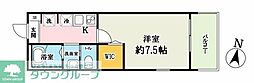 JR武蔵野線 西浦和駅 徒歩12分の賃貸アパート 2階1Kの間取り