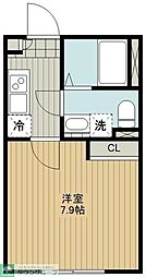 ラシュレ東川口 2階1Kの間取り