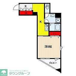 JR京浜東北・根岸線 川口駅 徒歩10分の賃貸マンション 5階1Kの間取り