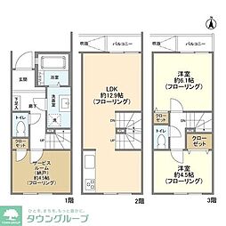 JR川越線 西大宮駅 徒歩10分の賃貸タウンハウス 1階2SLDKの間取り