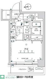 JR京浜東北・根岸線 西川口駅 徒歩6分の賃貸マンション 6階1Kの間取り