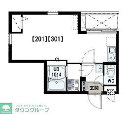 JR埼京線 戸田公園駅 徒歩13分の賃貸アパート 3階ワンルームの間取り