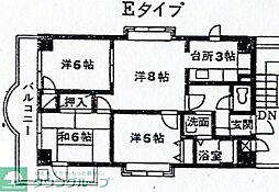 東武野田線 北大宮駅 徒歩3分の賃貸マンション 2階3LDKの間取り