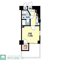 カーサ・ピッコラ桜木町 1Kの間取図画像