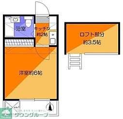 アネックス戸田3 1Kの間取図画像