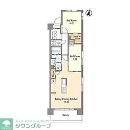 グランカーサ川口青木町公園 2LDKの間取図画像