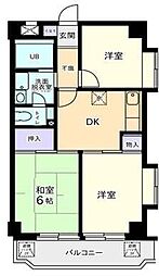 セレブラール戸田 3DKの間取図画像