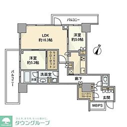ザ・大宮タワーズ 2LDKの間取図画像