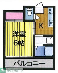 ルミエールICI 1Kの間取図画像