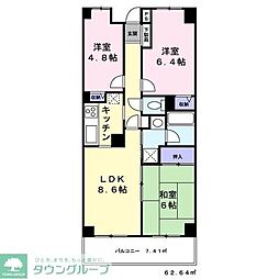 ツインズ浦和 3LDKの間取図画像