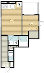 SAKURAビル 1DKの間取図画像