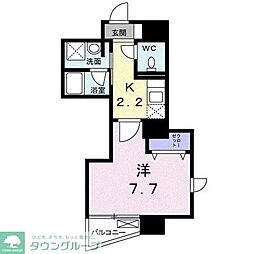 エテルナーレ浦和常盤 1Kの間取図画像