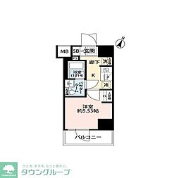 プレール・ドゥーク川口並木 1Kの間取図画像