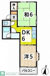 ハセガワハイツ 2DKの間取図画像