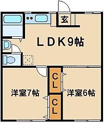 リブラン 2LDKの間取図画像