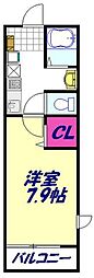 ボヴィ・ガーデン 1Kの間取図画像