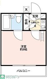 プライズ川口芝 1Kの間取図画像