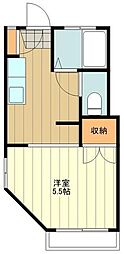 ウエル国立 1Kの間取図画像