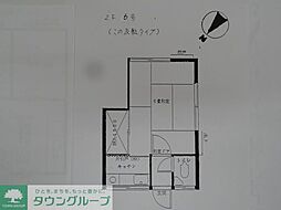 JR中央線 立川駅 徒歩18分の賃貸アパート 2階1Kの間取り