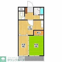 JR青梅線 東青梅駅 徒歩7分の賃貸アパート 2階2DKの間取り