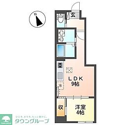 グランプラム本町 1階1LDKの間取り