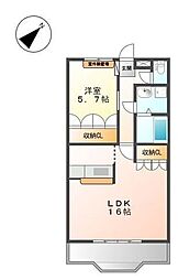 ジラフ2010 1階1LDKの間取り