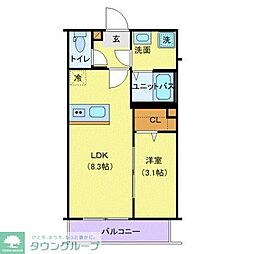 VOGUE 1LDKの間取図画像