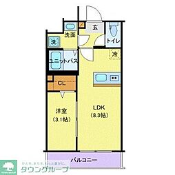 VOGUE 1LDKの間取図画像