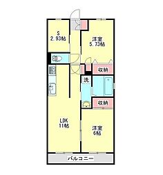 JR青梅線 中神駅 徒歩5分の賃貸マンション 1階2SLDKの間取り