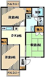 グランドールミツトヨ 1階3DKの間取り