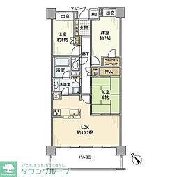 ライオンズ久米川美彩の杜 2階3LDKの間取り
