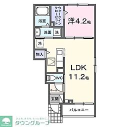 クォーツハウス 1階1LDKの間取り